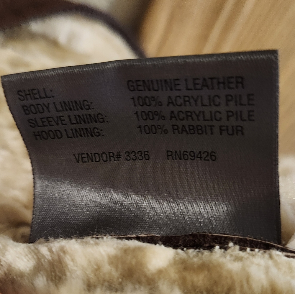 Sale Wilsons Vintage Maxima Hooded Trench Leather 100% Rabbit Fur Hood Lining - Picture 7 of 9
